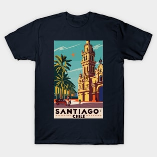 A Vintage Travel Art of Santiago - Chile T-Shirt